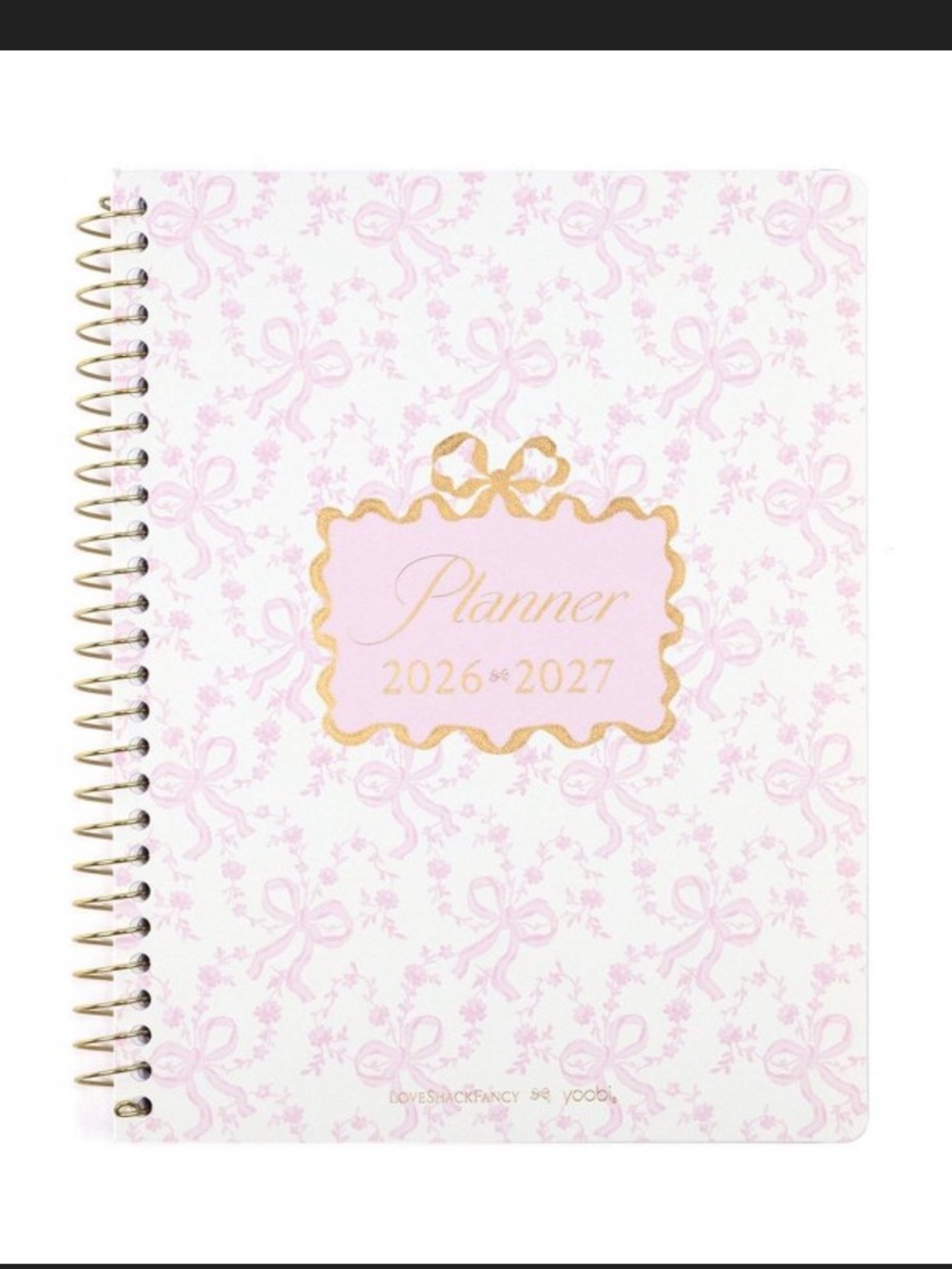 LoveShackFancy x Target - Yoobi Monthly and WeeklyPlanner 7"x 9" - Coquette Bow